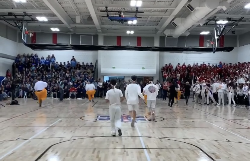 Although pep rallies, like this one from last school year, are not possible during the COVID-19 pandemic, the Spirit Club will continue to plan virtual activities to keep up school spirit.