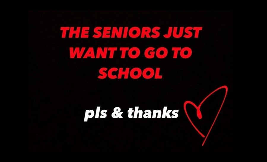 This cropped portion of an Instagram story posted Jan. 29 shows seniors frustration about missing in-person school due to COVID-related contact tracing.