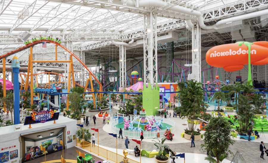 The+skyline+of+the+Nickelodeon+Universe+theme+park+inside+of+the+American+Dream+Mall.+This+park+is+the+anchor+of+the+mall+and+features+all+your+favorite+childhood+characters+with+fun+for+all+ages.