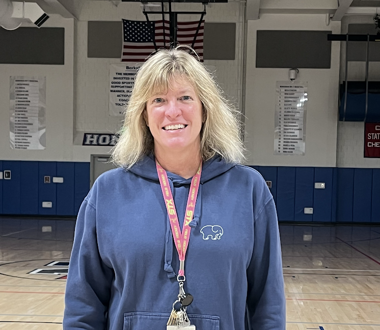 Wellness+teacher+Kathy+Brenner+is+one+of+Nonnewaugs+longest+tenured+teachers%2C+but+she+only+started+teaching+after+falling+in+love+with+coaching+field+hockey.+Although+shes+retired+from+coaching%2C+her+wellness+class+is+popular+with+students.