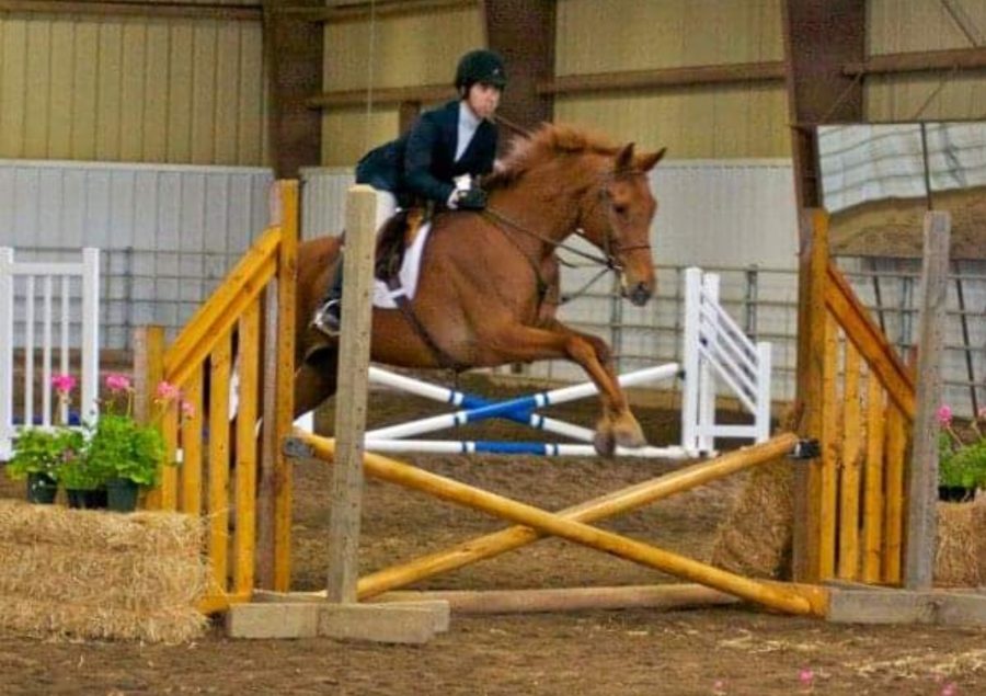Bedrons most natural environment: riding, competing, and enjoying her time working with horses. 