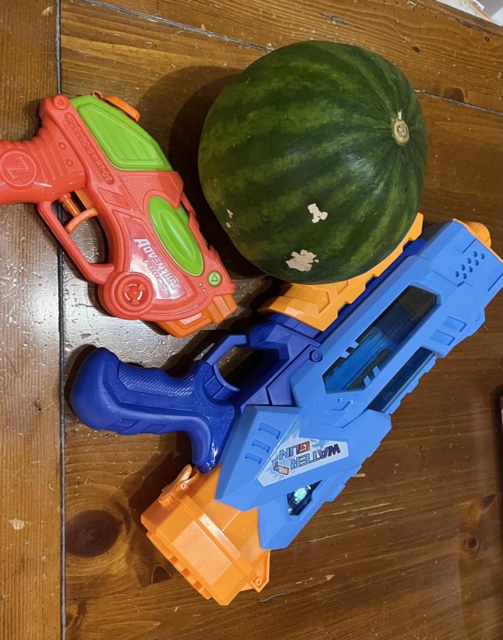 One+way+to+stay+safe+from+your+target+is+by+carrying+an++8+pound+watermelon.+
