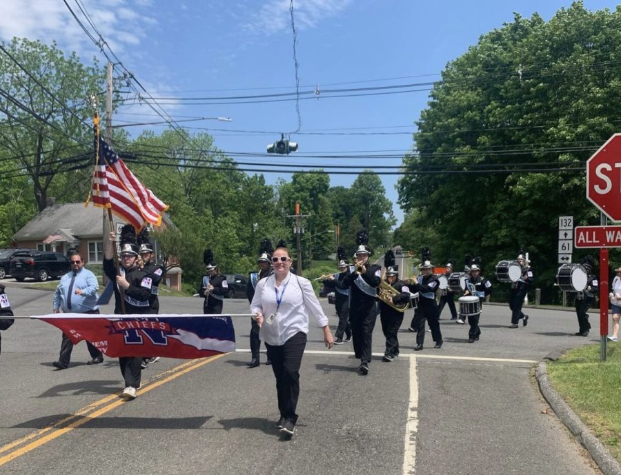 The NHS music department marched in the Woodbury and Bethlehem to honor those who served on Memorial Day weekend. 