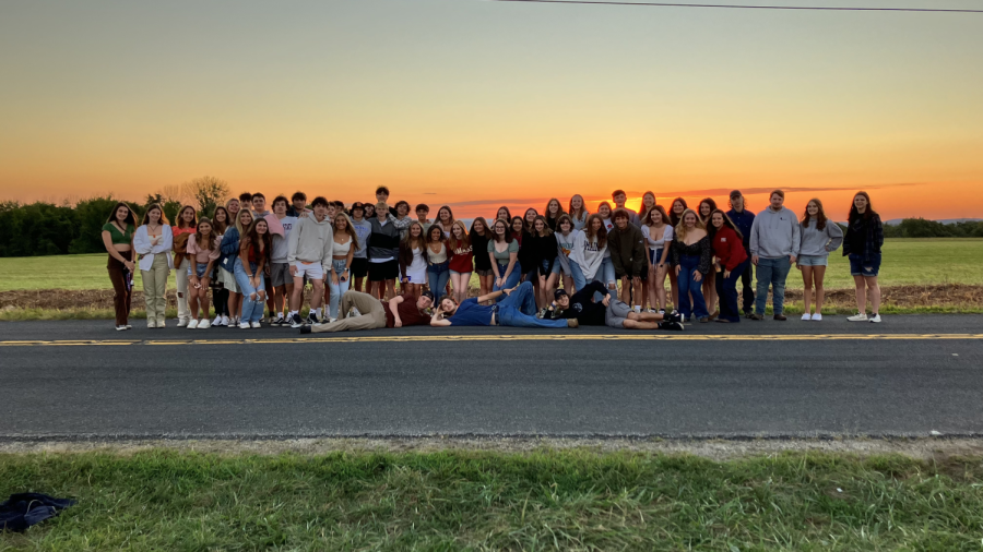 Nonnewaug+seniors+attended+the+Senior+Sunrise+at+Roxbury+Airfield+before+the+start+of+school+Sept.+1.+From+freshman+to+senior+year%2C+the+Class+of+2023+has+grown+and+come+together+in+special+times.