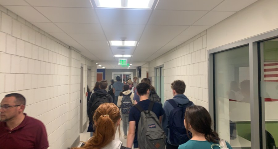 Rush hour at NHS is during passing time, especially when students are going to lunch and others are coming up from lunch are all in the same stairway.
