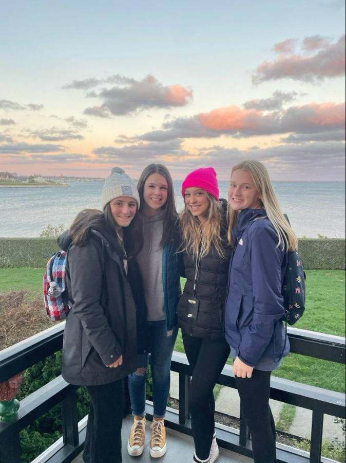 Katie and 3 of her friends on the Newport RI field trip taken on November 21. 