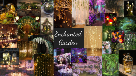 The Class of 2023 Class Council created a concept board to illustrate the enchanted garden idea that will serve as this years prom theme.