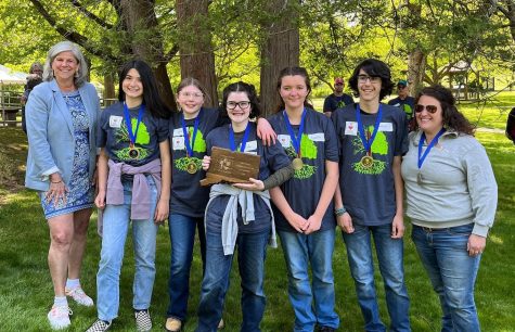 The Nonnewaug Envirothon team poses after winning the state championship May 18.