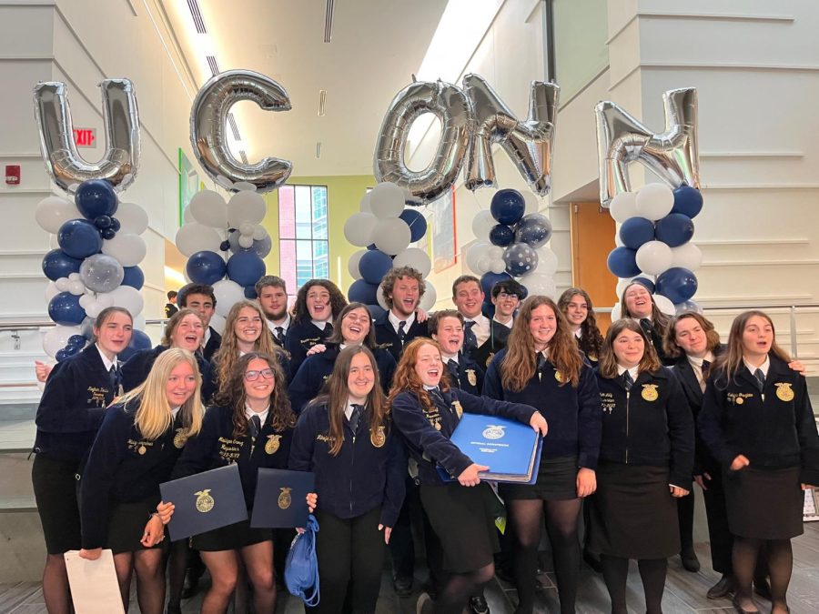 Members+of+the+Woodbury+FFA+celebrate+a+successful+showing+at+this+years+state+FFA+convention+June+2+and+3.+The+chapter+brought+home+numerous+awards+and+positions+in+state+office.+