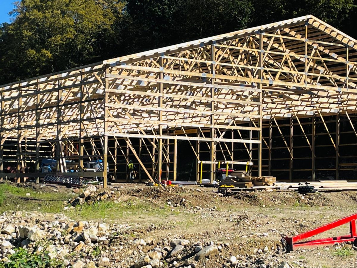 The Nonnewaug horse barn is under construction. The community is now able to see the physical structure of a project thats been years in the making. 
