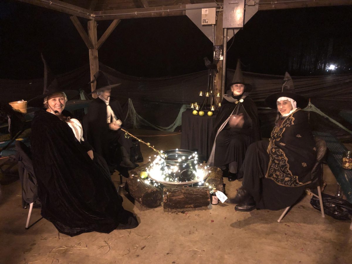 Volunteers portray famous colonial New England witches at the Glebe House’s All Hollow’s Eve event. (Courtesy of the Glebe House)