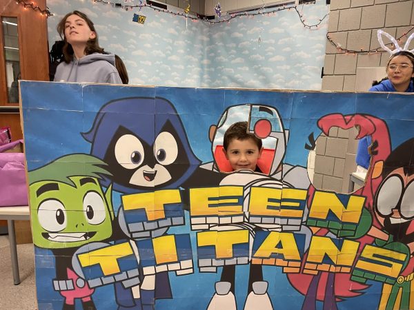 Teen Titans GO was one of the many club themes that brought smiles to community children during NHS Trick or Treat Street event Oct. 14. (Courtesy of the Gereg family)