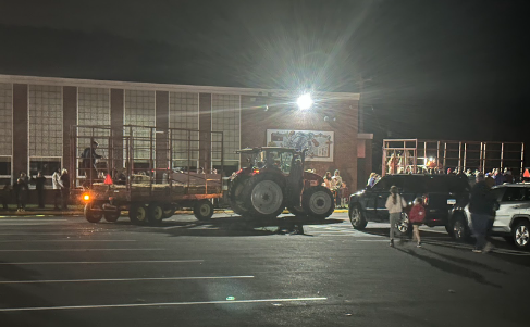 Tractors load passengers on opening night of the Woodbury Lions Club Haunted Hayride on Oct. 21 at Mitchell School.