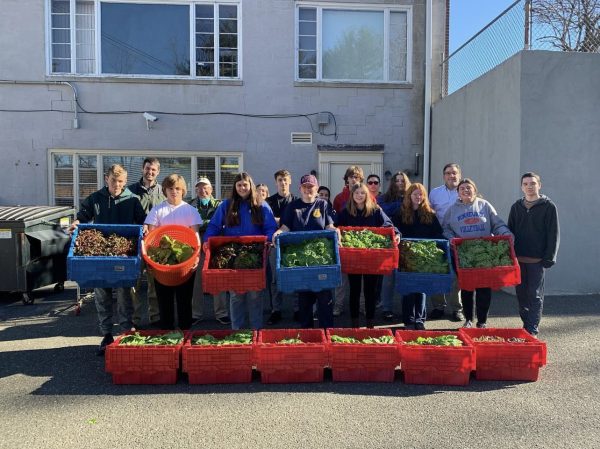 The Farm to Table class harvests different types of lettuce in the greenhouse and donates it at local food banks. Working with the community is one of the many facets of the course. 