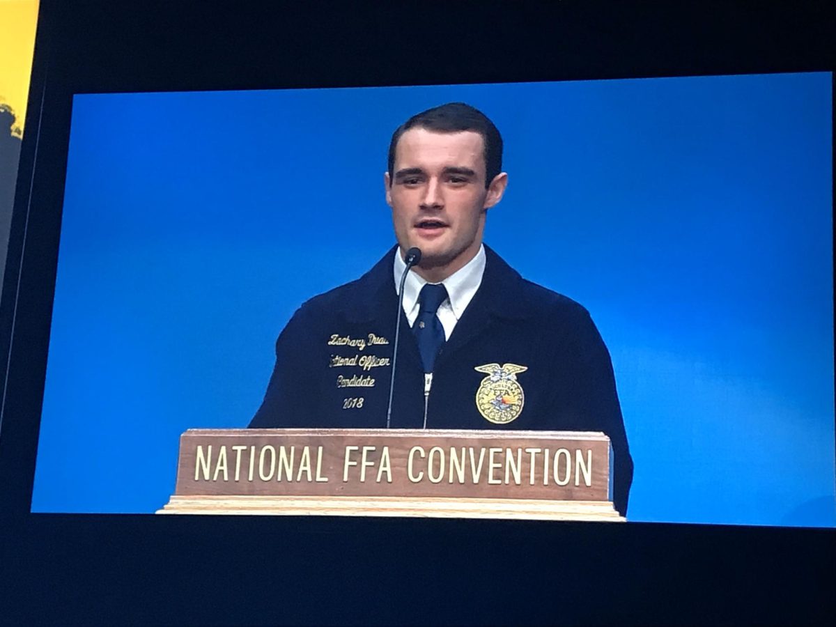 Zachary+Duda%2C+a+2016+Nonnewaug+graduate%2C+speaks+at+the+FFA+National+Convention+in+Indianapolis.+Dudas+experiences+in+agriculture+have+taken+him+around+the+world+as+he+learns+of+new-age+techniques+that+modernize+global+food+chains.+%28Courtesy+of+Zachary+Duda%29