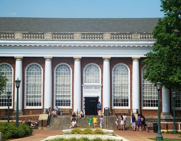 The library at the University of Virginia is one location that a student might visit on a tour of campus. Spring break is an opportunity for students to tour colleges. (Wikimedia Commons)