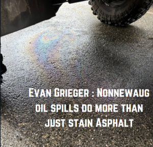 According to NHS Assistant Principal Nicole Lewis, all vehicles on campus must be compliant with state motor vehicle standards. Unfortunately, many vehicles are still leaking fluids that damage far more than just NHS' asphalt. 