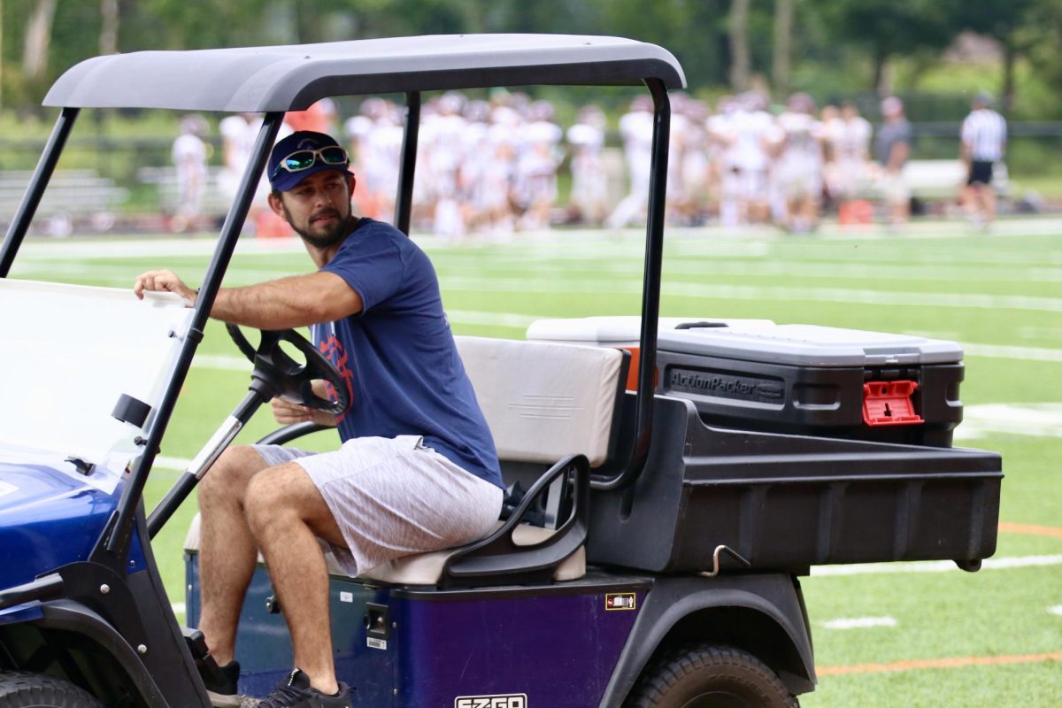 McGee utilizes the golf cart around campus when there are practices and multiple games going on.