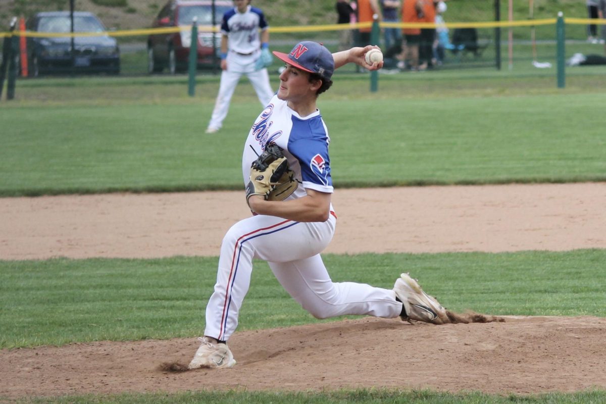 Lucas Savarese pitches during the Nonnewaug game against Terryville on April 1.  