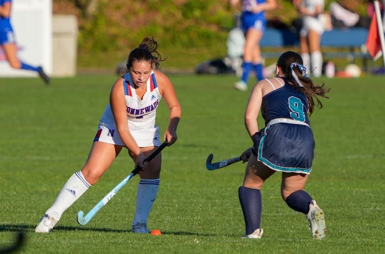 Freshman Payton Brown plays in a JV field hockey game against Lakeview on Sept. 10 at Nonnewaug. (Courtesy of Jason Scozzafava)
