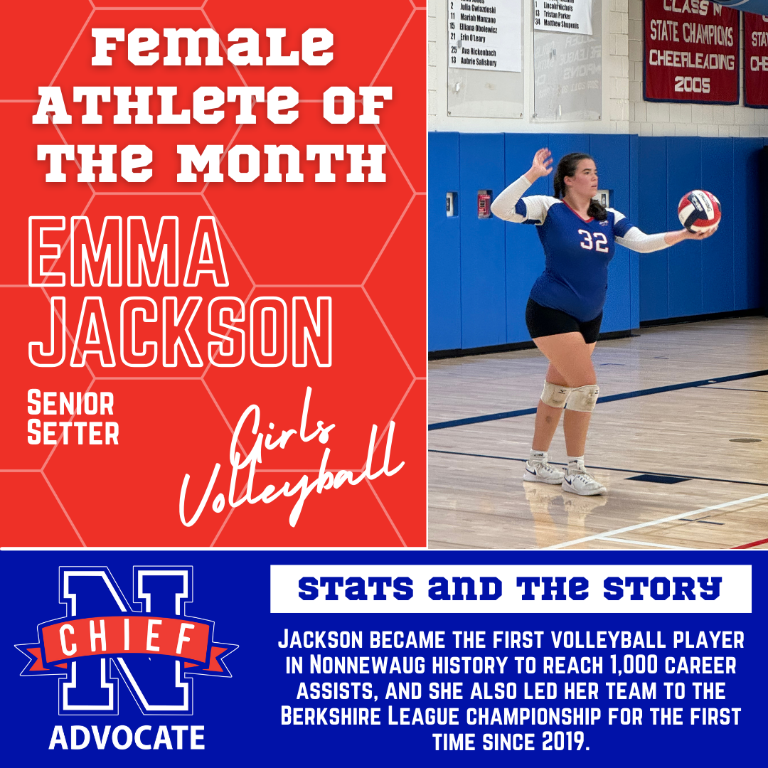 Sophomore Luke Lodice and senior Emma Jackson were the Chief Advocate's October Athletes of the Month.