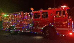 The Bethlehem Volunteer Fire Department decorates an engine each year to attend several holiday parades. (Courtesy of Beacon Hose)