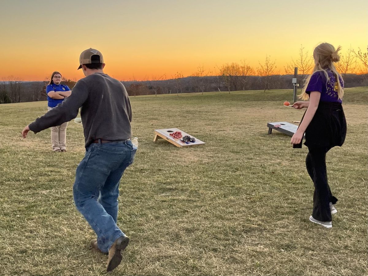 A Nonnewaug and Wamogo student run to finish the egg-on-a-spoon race during the District 1 social.