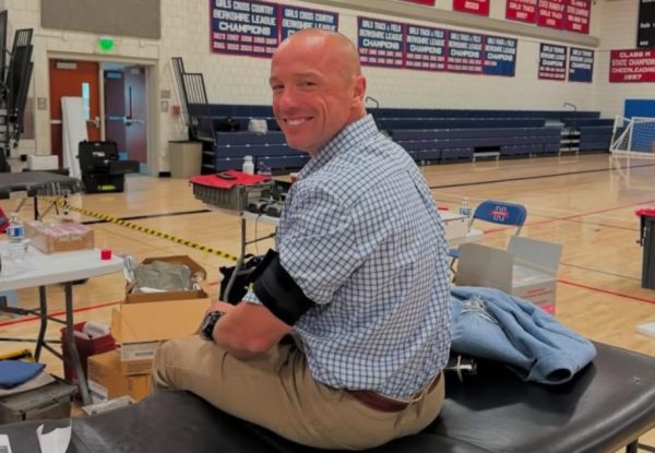 NHS Principal, Mykal Kuslis, has donated 49 times to area blood drives. For Kuslis and many students, these donations hit a personal note and make donating even more critical. Photo Credit: NHS National Honor Society 