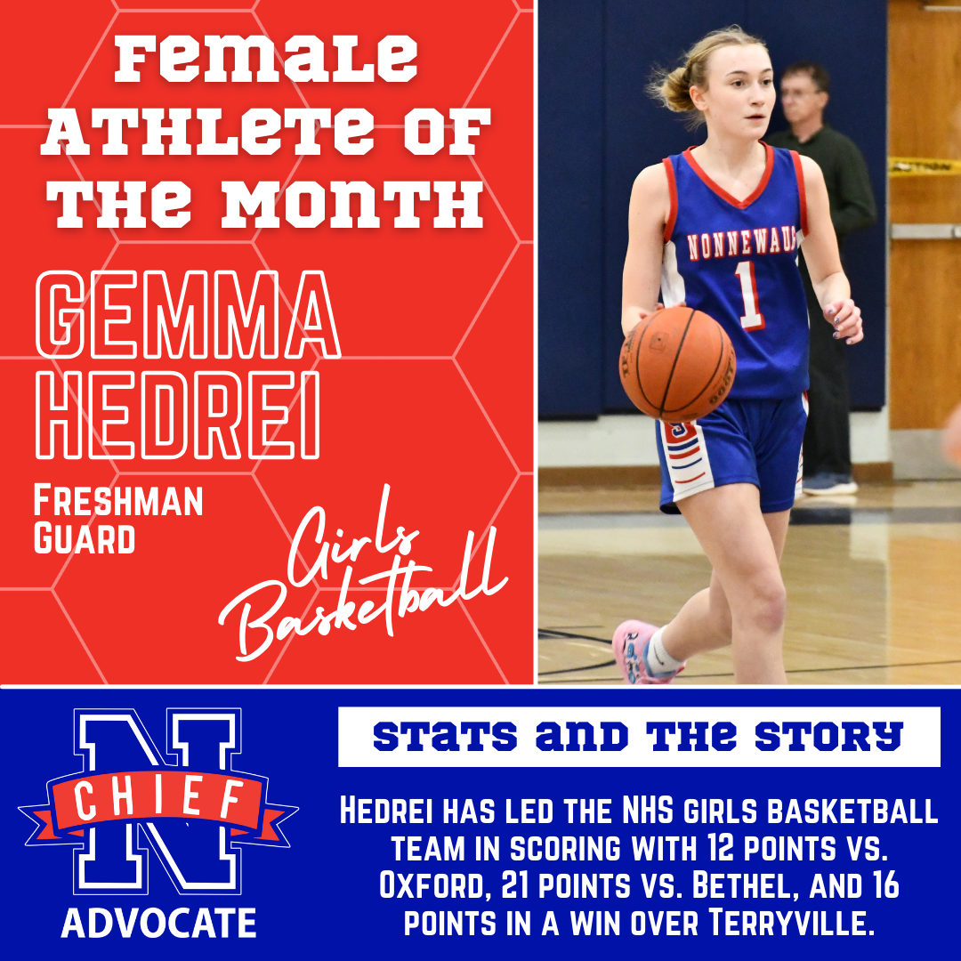 Basketball players Gemma Hedrei, a freshman, and Brady Herman, a junior, are the Chief Advocate's Athletes of the Month for December.