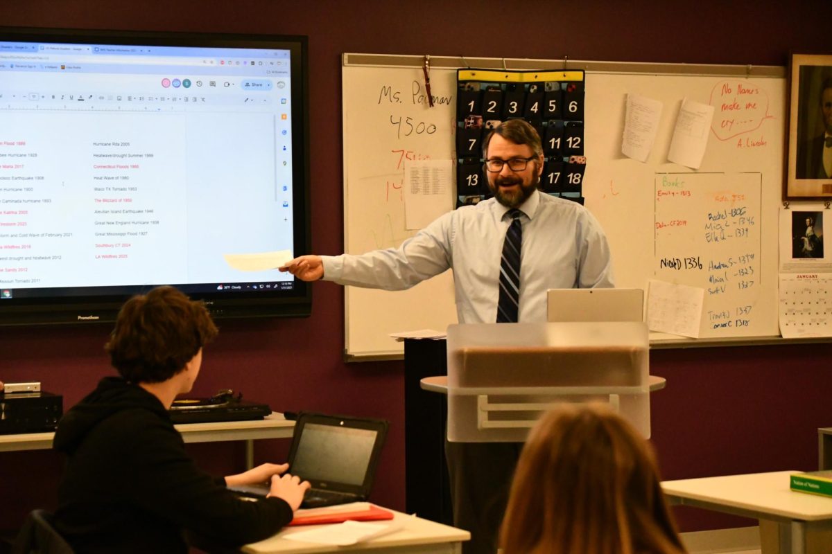 Mike Sturges of the NHS History Department is one of the many alumni who have returned to campus as a faculty or staff member. Whether it's a desire to give back to the R14 community, or rekindling a connection to where their passion for learning began, Nonnewaug's alumni add to the fabric of the school's culture. 