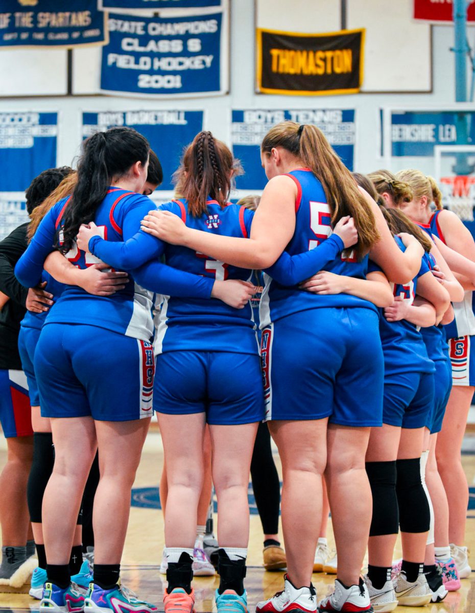 Last week's "Blue Out" game brought a crowd and energy to Shepaug's gymnasium. Next month, Nonnewaug will host the annual "Red Out" game to raise funds and awareness for Leukemia treatment and research.  Photo Credit: Contributed 