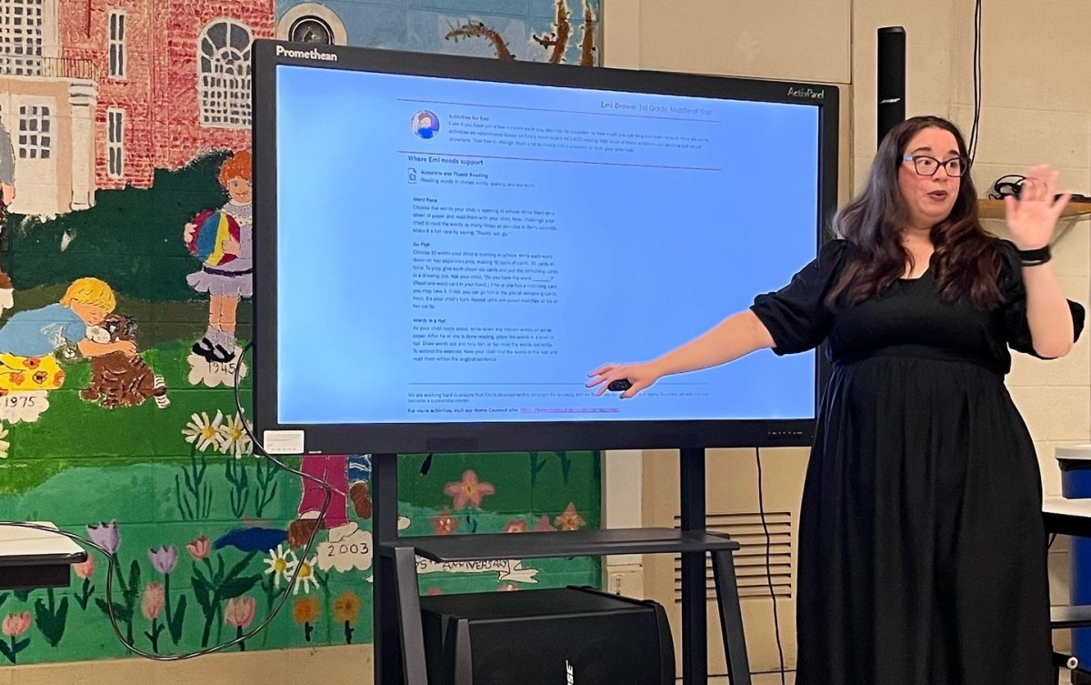 Region 14 Director of Teaching and Learning Taryn Fernandez presents at the district's curriculum night last year. (Courtesy of Region 14/Instagram)