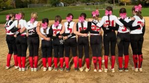 The Pomperaug Youth Softball team embodies camaraderie, according to Lila Farrelly. (Courtesy of Pomperaug Youth Softball)