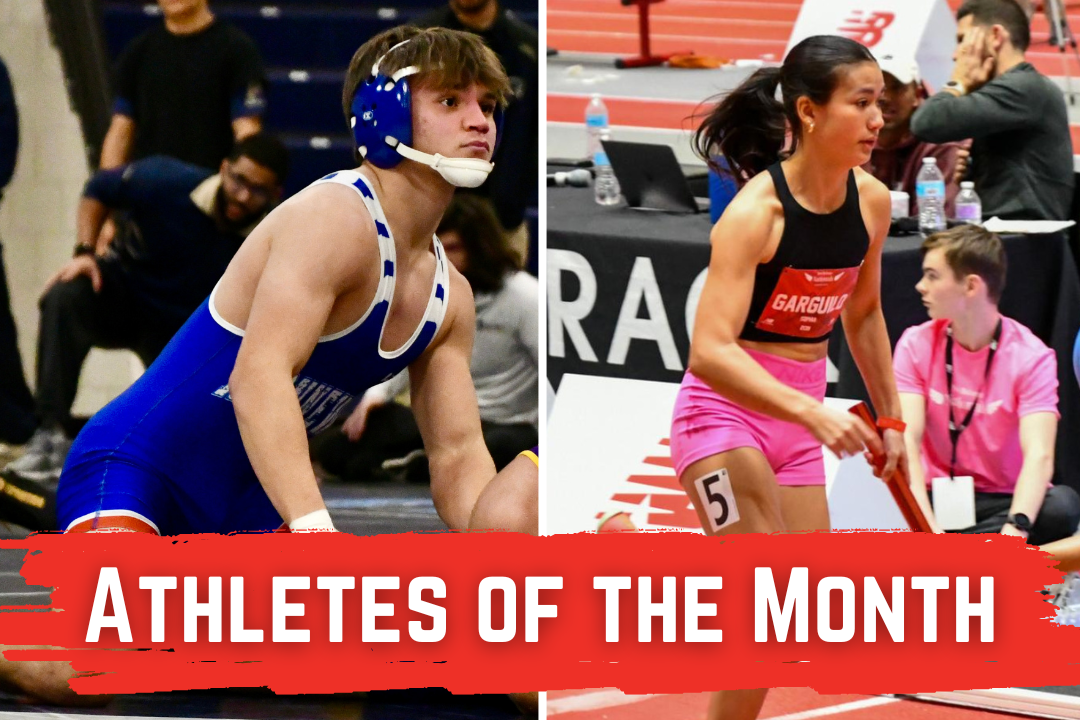 Senior Durkin Stankevich, left, and junior Sophia Garguilo are the Chief Advocate's Athletes of the Month for February. (left photo courtesy of Nonnewaug wrestling/Instagram; right photo by Deme Jones '26)