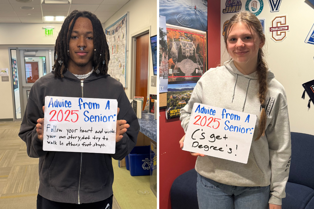 Nonnewaug seniors Zayne Brewster, left, and Kristi Sundstrom are among the many soon-to-be graduates who gave advice to underclassmen.