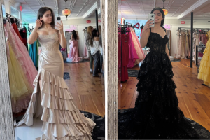 Eva Ripperger, left, and Gwen Scozzafava are two Nonnewaug seniors who have already chosen their prom dress, reflecting this year's fashion choices. (Courtesy of Eva Ripperger and Gwen Scozzafava)