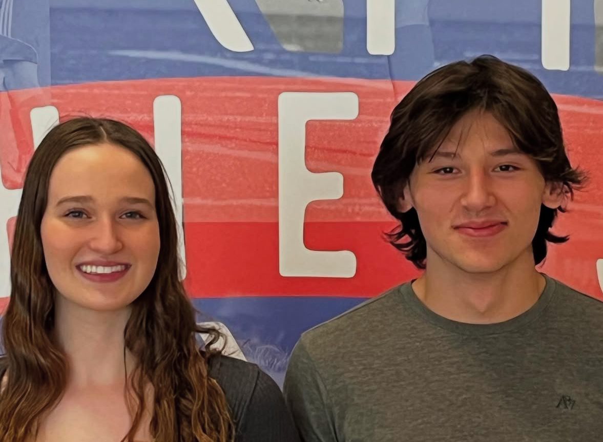 Nonnewaug seniors Kelly Farrell and Gavin Sandor pose for a picture for their CIAC Scholar-Athlete Award. (Courtesy of Declan Curtin)