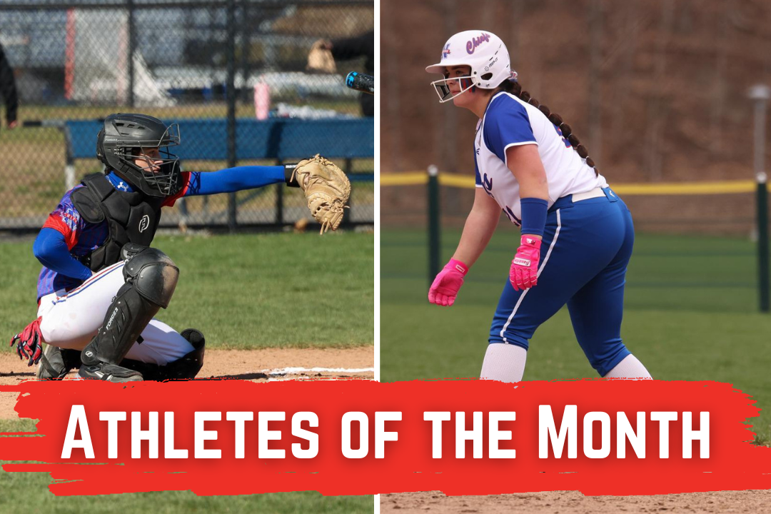 Nonnewaug freshman Owen Hustek, left, and Gianna DeLorenzo are the Chief Advocate's Athletes of the Month for April.