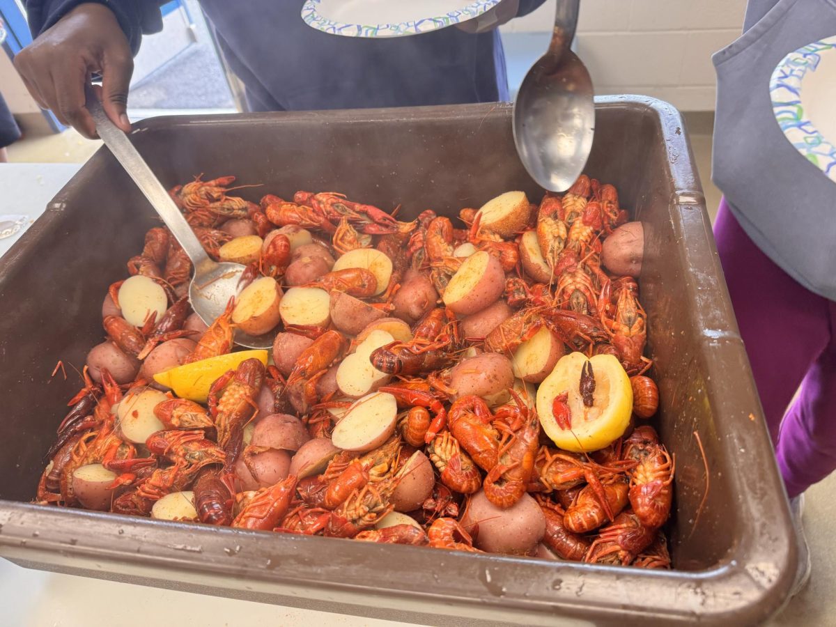 The final results after both aquaculture classes help prepare for the boil. (Courtesy of Leanne Foster)