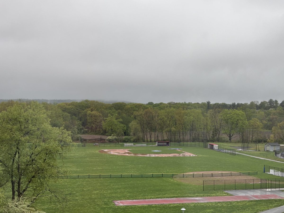 Nonnewaug baseball field affected by spring rain. Many practices and games have been rescheduled due to rain. 