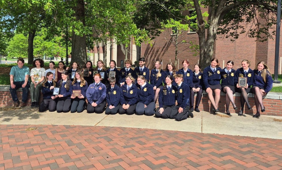 Members of the Woodbury FFA pose at the Connecticut State Convention in May. (Courtesy of Jocelyn McDougall)