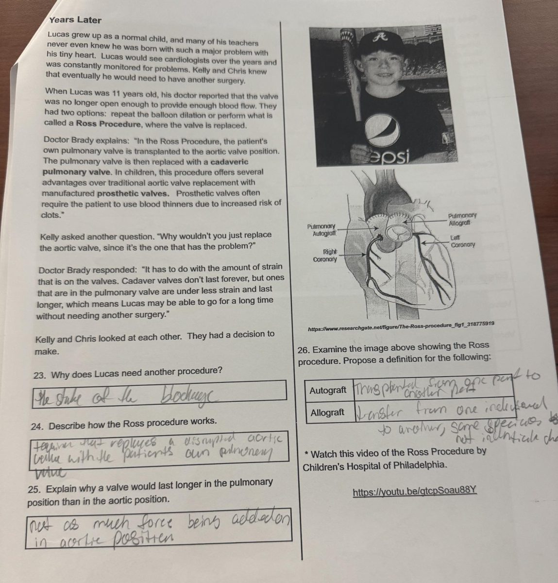 Senior Kristi Sundstrom’s poor handwriting is on display on a science assignment.