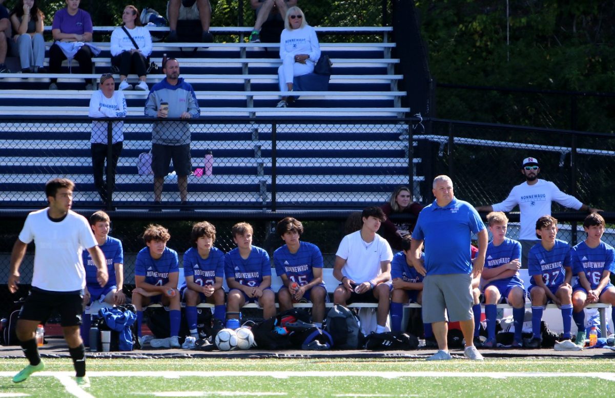 September saw Coach Toby Denman win his 250th game, a historic mark he's been building as coach. Pictured here, Denman watches his team in 2021. Denman's march toward 250 began in the fall of 2006 when he took over for former program head Jared Sheikh.  (Photo courtesy of Noreen Chung)