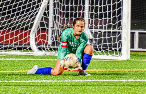 Olivia Gwiazdowski blocks a goal on Sept. 30 against Lakeview. 