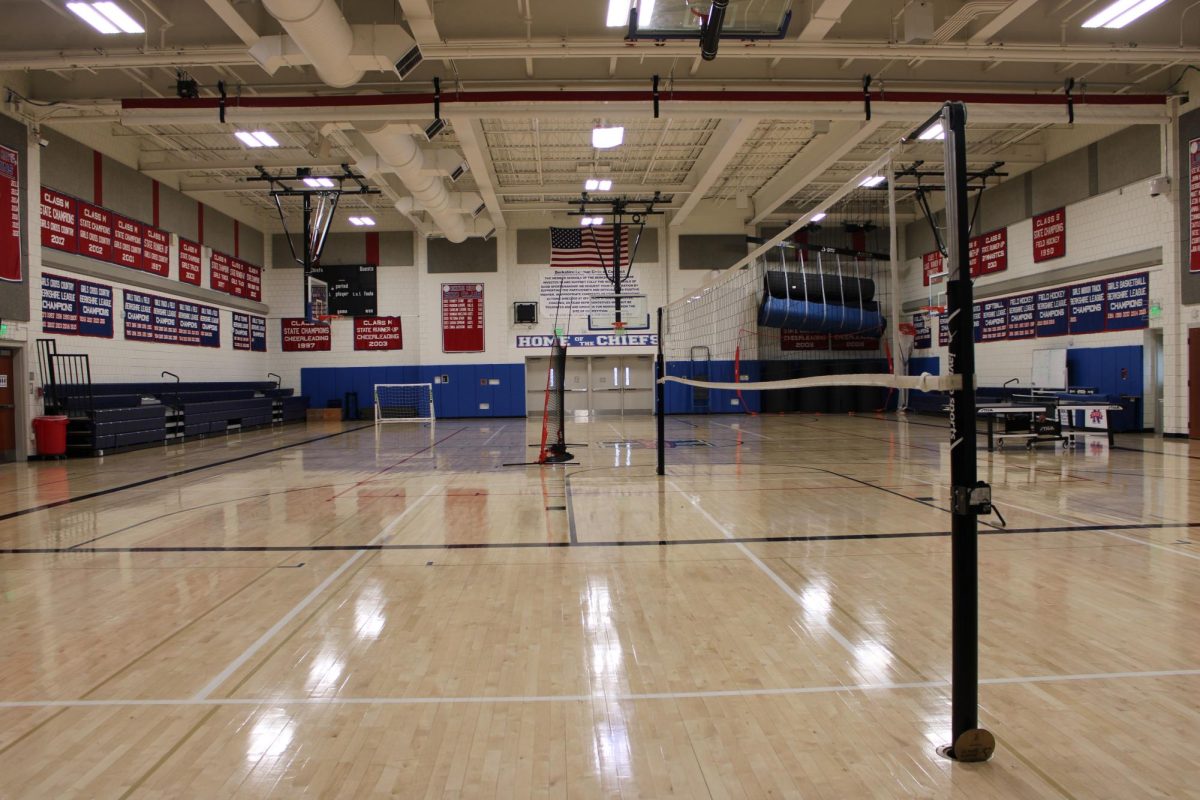 Nonnewaug’s gymnasium, renovated in 2020, allows for a bright and welcoming space for athletes; however, during winter season, the space becomes increasingly limited, keeping athletes on campus late into the night due to limited practice and games times