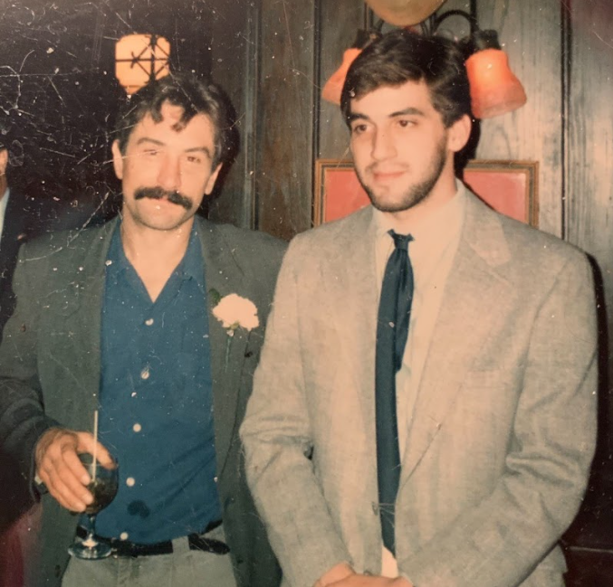 Dominello's gift for making others feel welcome has been something he’s had long before his time here at Nonnewaug. Pictured here, he can be seen with Robert Dinero at a gathering. 