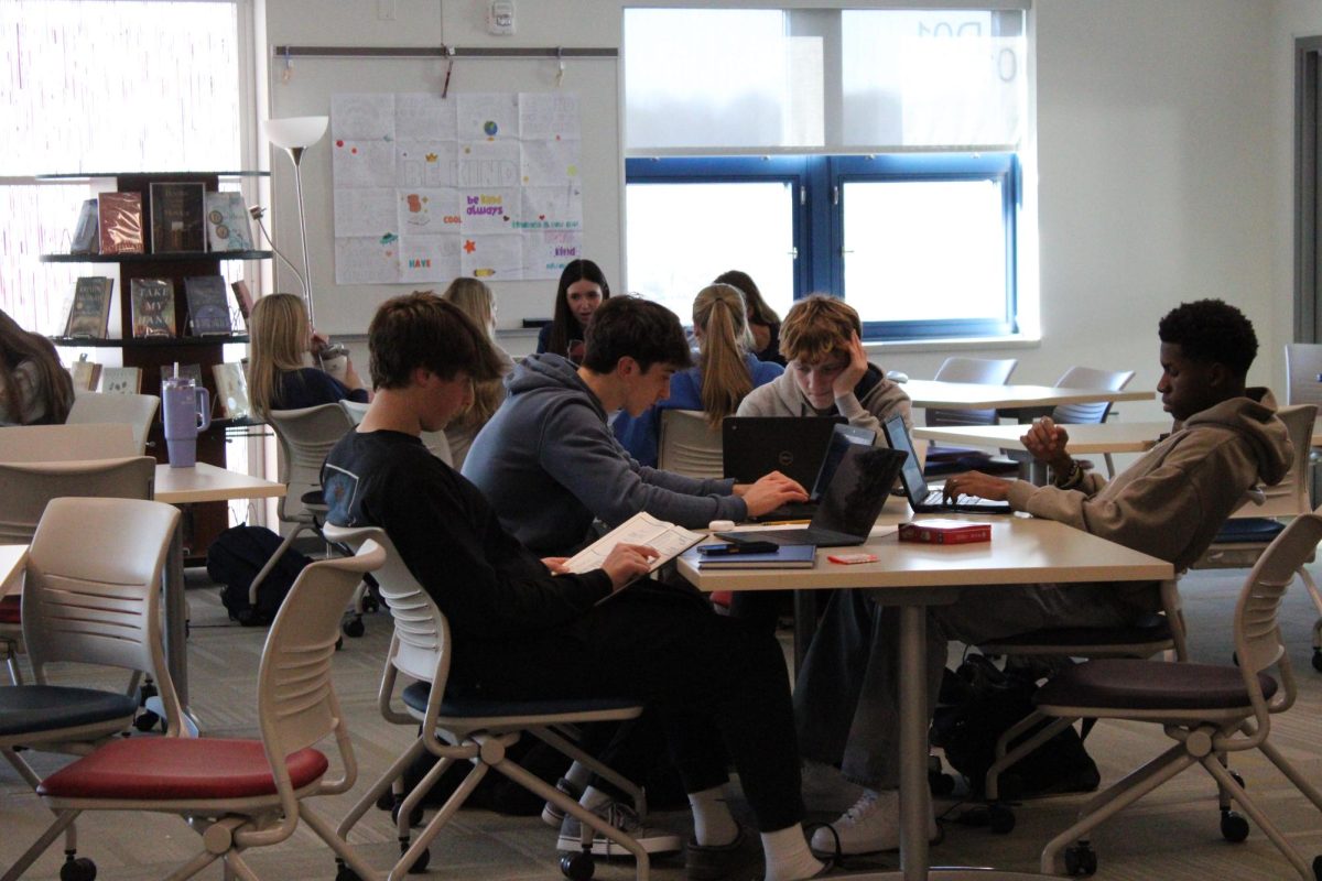 Even with on-campus study halls in the library, only few students spend the time catching up on reading physical books. The others opt to be on their Chromebooks.