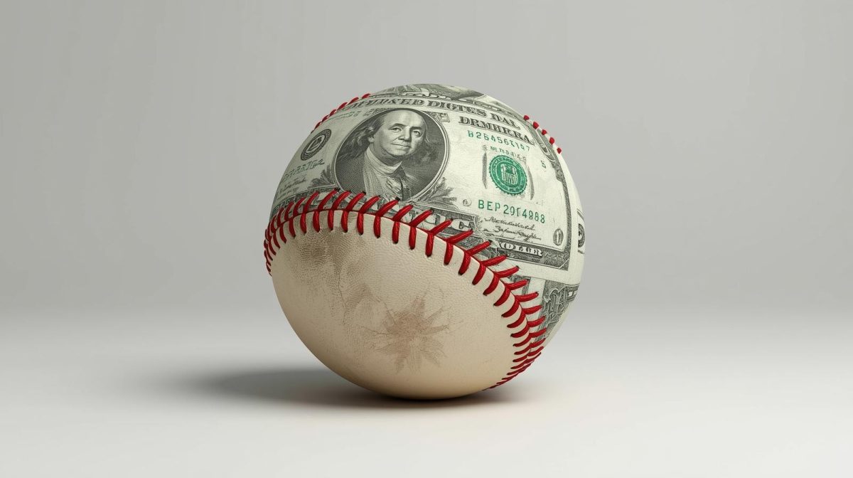 A baseball wrapped in dollar bills symbolizes the growing financial stakes and high-risk rewards of modern sports betting. The growth of sports gambling has threatened everything from the integrity of professional sports to a growing addiction among young people. (Photo Credit - Canva AI)
