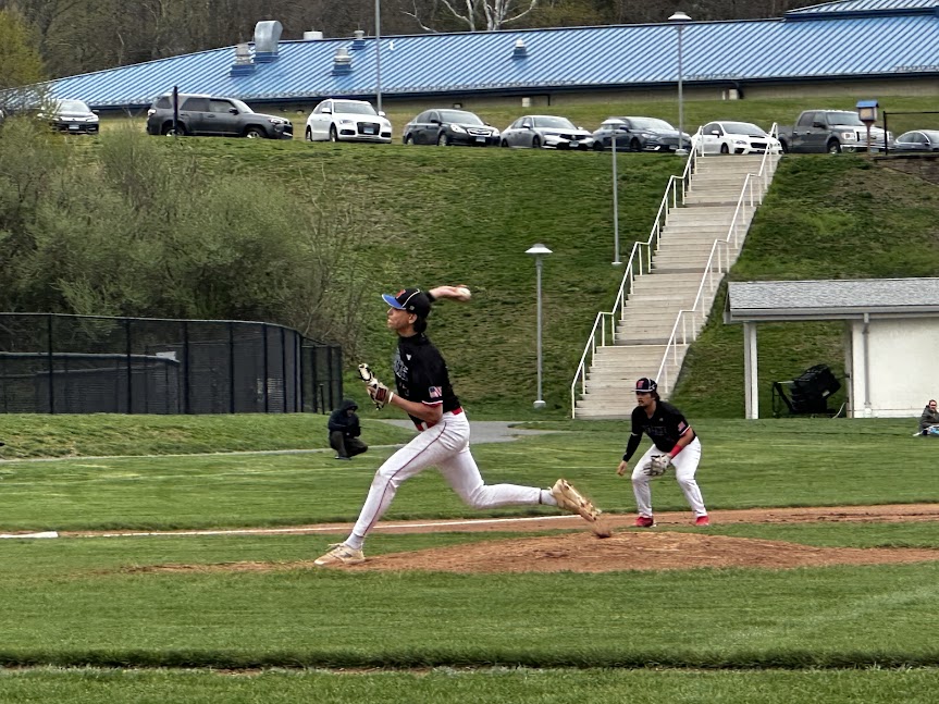 Nonnewaug senior Brady Herman pitches the ball during the NHS vs Shepaug game April 22, 2026. Herman's 5-no-hit innings set the tone for NHS' dominating win. The Chiefs beat the Spartans 10-0, their first beating them since 2023.